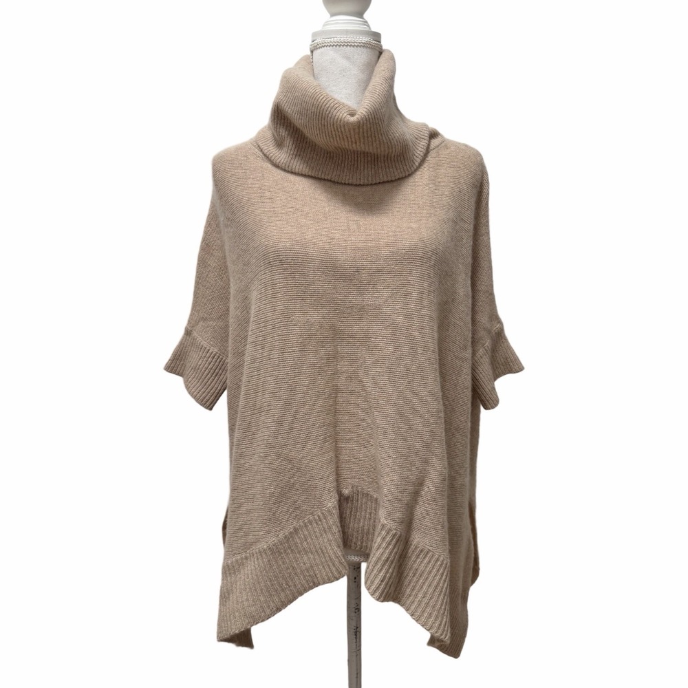 360 Cashmere‎ Womens Cashmere Relaxed Poncho Size S Neutral Cozy Luxe Layers
